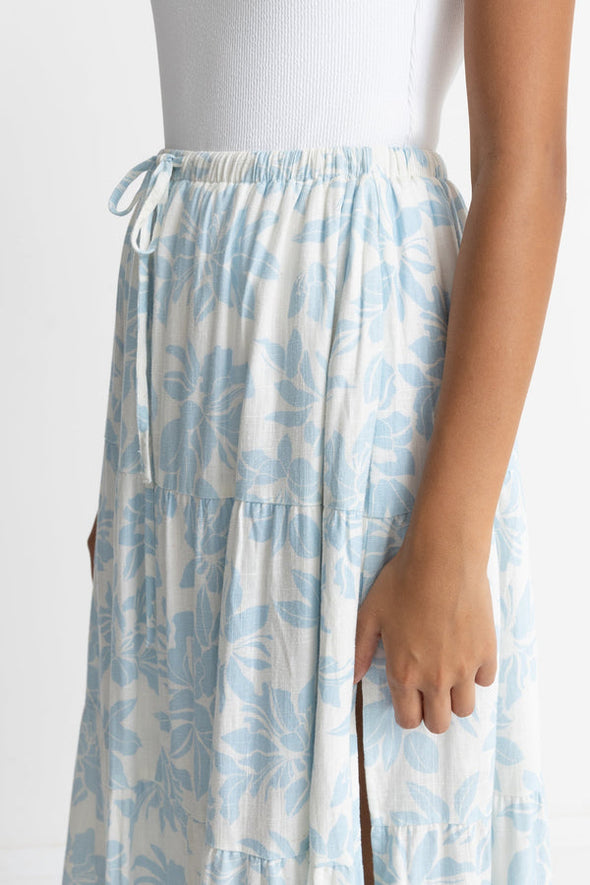 RHYTHM GRACE FLORAL TIERED MAXI SKIRT - WHITE