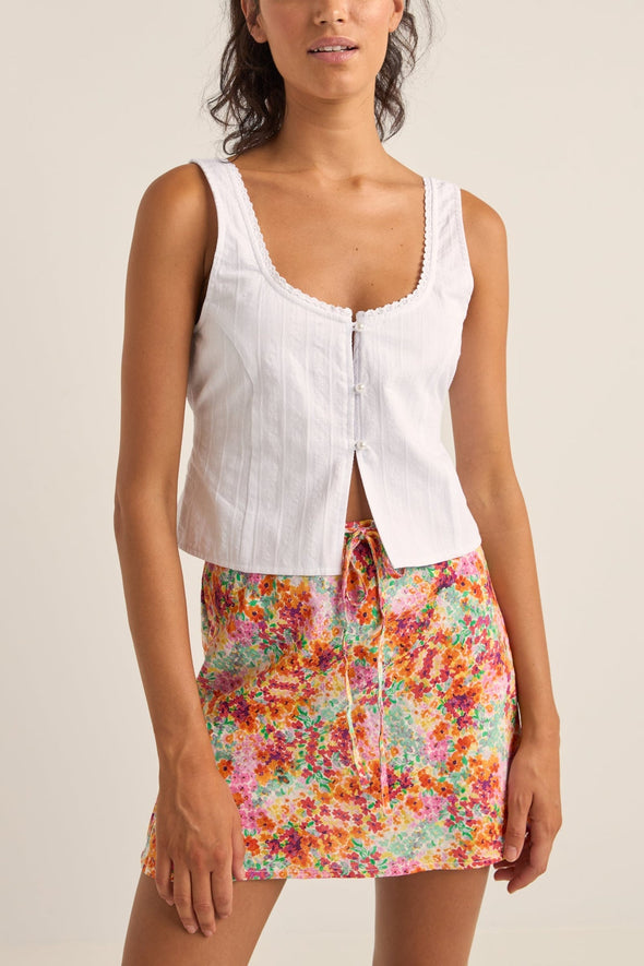 RHYTHM BRIGHTON BUTTON FRONT TOP - WHITE