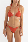 RHYTHM PACIFIC RIB SLIDE TRI TOP W/ HI CUT PANT - FIRE