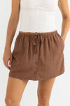 RHYTHM BEACH SIDE SKORT - CHOCOLATE