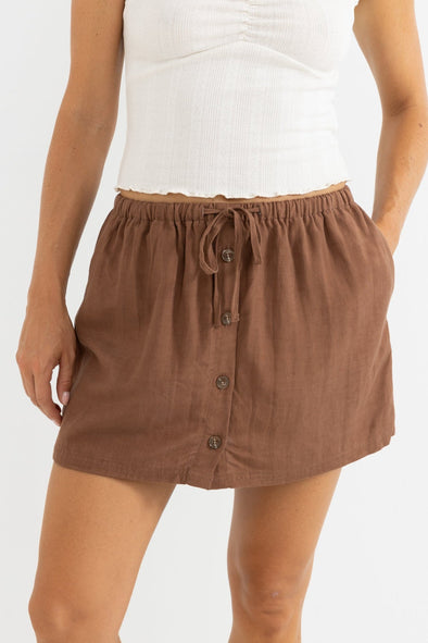 RHYTHM BEACH SIDE SKORT - CHOCOLATE