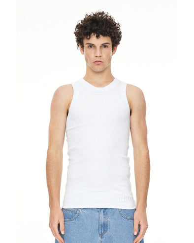 HUFFER MENS RIB TANK - WHITE