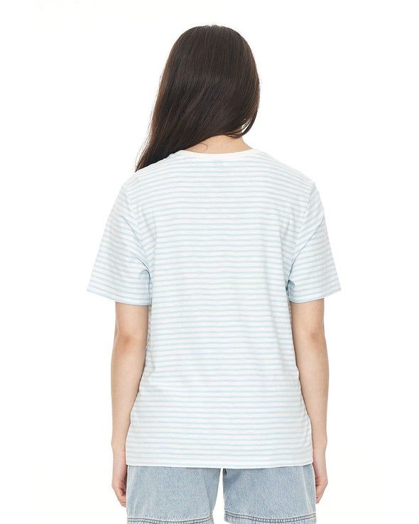 HUFFER STRIPE CLASSIC TEE - CLUB BLUE/CHALK