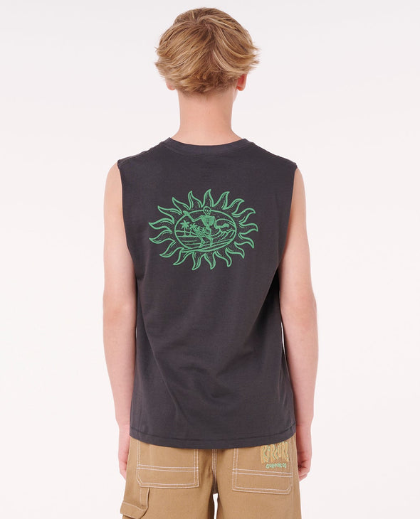 RIP CURL ISLAND PARADISO MUSCLE-BOY - WASHED BLACK