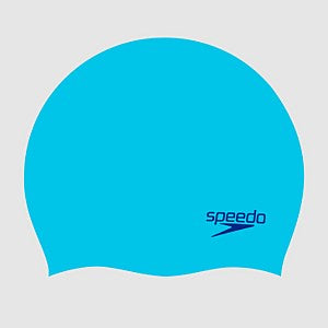 SPEEDO PLAIN MOULDED SILICONE CAP JUNIOR - AQUA