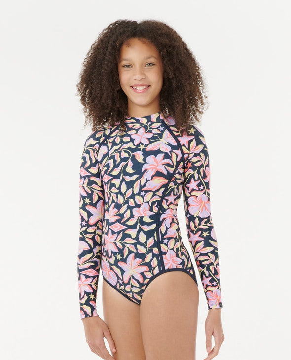 RIP CURL SUNSET SKIES LS SURF SUIT-GIRL - NAVY