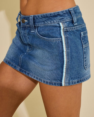 RUSTY FLIP MOMMY LOW RISE MINI DENIM SKIRT - BDX