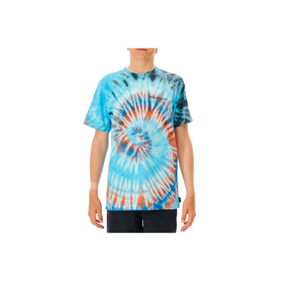 RIP CURL COSMIC TIDES TIE DYE TEE-BOY - AQUA