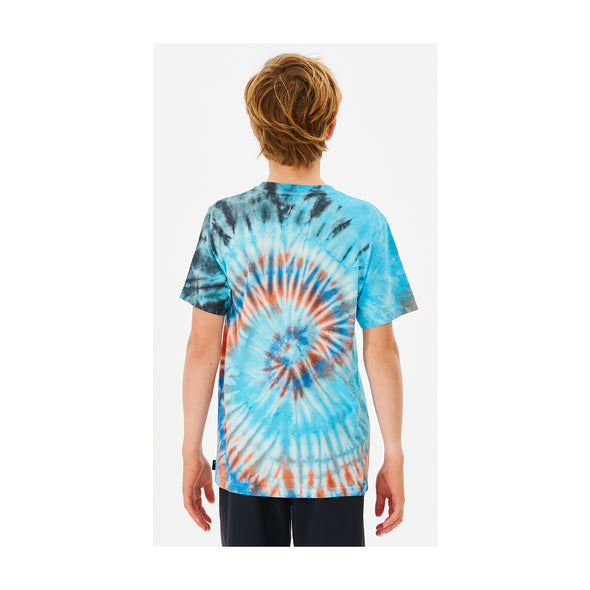 RIP CURL COSMIC TIDES TIE DYE TEE-BOY - AQUA