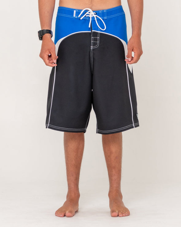 RUSTY STRAIGHT PIPE FIXED WAIST BOARDSHORT - BLK