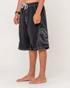 RUSTY TOMBSTONES HYBRID WAIST BOARDSHORT - BLK