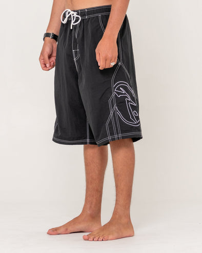 RUSTY TOMBSTONES HYBRID WAIST BOARDSHORT - BLK