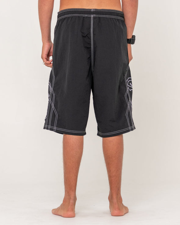 RUSTY TOMBSTONES HYBRID WAIST BOARDSHORT - BLK