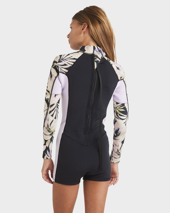 BILLABONG TEEN SPRING FEVER LS SPG 2MM - BLACK FLORAL