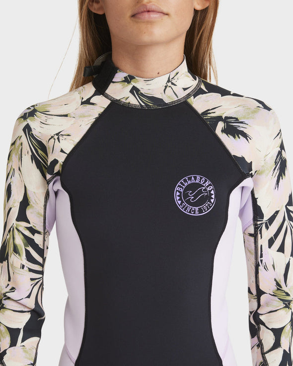 BILLABONG TEEN SPRING FEVER LS SPG 2MM - BLACK FLORAL
