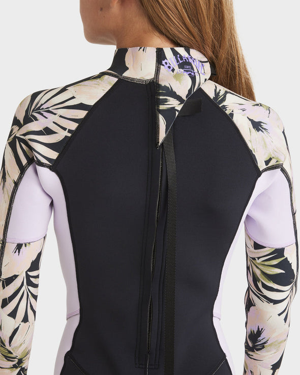 BILLABONG TEEN SPRING FEVER LS SPG 2MM - BLACK FLORAL