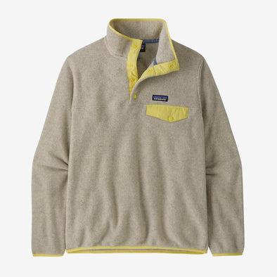 PATAGONIA W'S LW SYNCH SNAP-T P/O - OATMEAL HEATHER W/ NEARLY GREEN