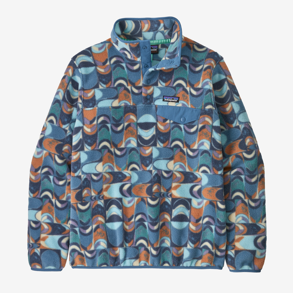 PATAGONIA W'S LW SYNCH SNAP-T P/O - SWALLOWTAIL GEO: STILL BLUE