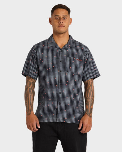 QUIKSILVER KEHU WOVEN SHIRT SS - BLACK