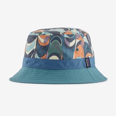 PATAGONIA WAVEFARER BUCKET HAT - SWALLOWTAIL GEO: STILL BLUE