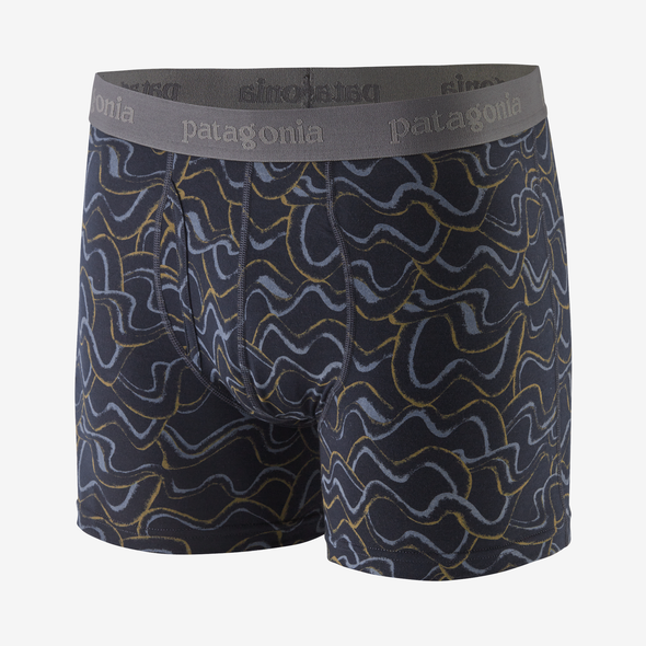 PATAGONIA M'S ESSENTIAL BOXER BREIFS 3IN - SMALL CURRENTS: PITCH BLUE