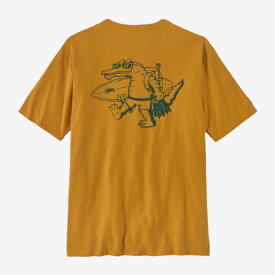 PATAGONIA M'S WATER PEOPLE ORGANIC POCKET T-SHIRT - WATER PEOPLE GATOR: PUFFER FISH GOLD