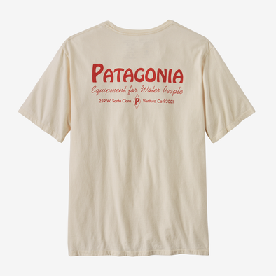 PATAGONIA M'S WATER PEOPLE ORGANIC POCKET T-SHIRT - WATER PEOPLE BANNER: UNDYED NATURAL