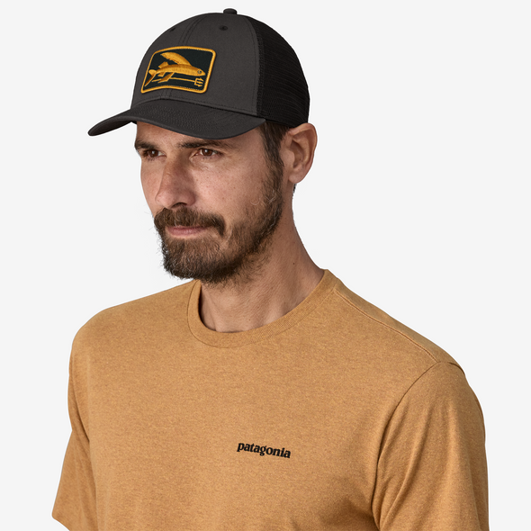 PATAGONIA FLYING FISH LOPRO TRUCKER HAT - FLYING FISH FORK: INK BLACK