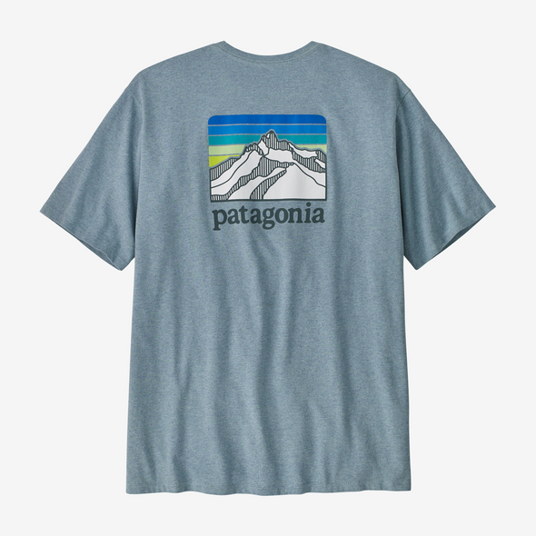 PATAGONIA M'S LINE LOGO RIDGE POCKET RESPONSIBILI-TEE - THERMAL BLUE