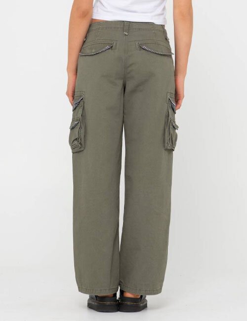 RUSTY TANK GIRL LOW RISE WIDE FIT CARGO PANT - ARM