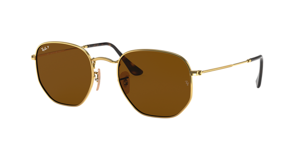 RAYBAN HEXAGONAL ARISTA W/ B-15 BROWN POLARIZED - MT