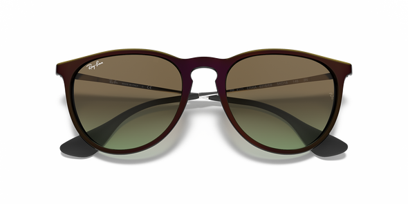 RAYBAN ERIKA MIRROR RED ON BLACK W/ GREEN GRADIENT BROWN