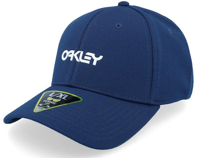 OAKLEY 6 PANEL STRETCH METALLIC HAT - ABYSS/WHITE