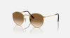 RAYBAN ROUND METAL GOLD W/ CLEAR GRADIENT BROWN