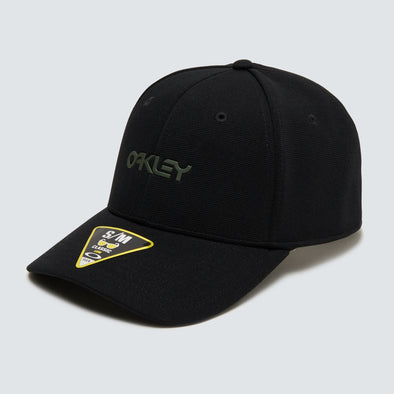 OAKLEY 6 PANEL STRETCH METALLIC HAT - BLACKOUT