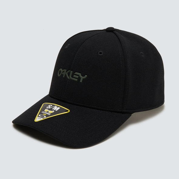 OAKLEY 6 PANEL STRETCH METALLIC HAT - BLACKOUT