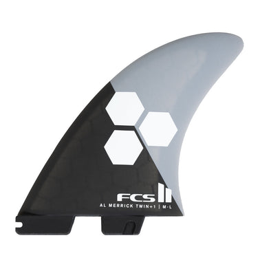 FCS || AM TWIN + 1 PC GREY/CHARCOAL M-L FIN SET