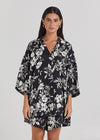 POOLSIDE PARADISO ALOHA OVER SHIRT - BLACK