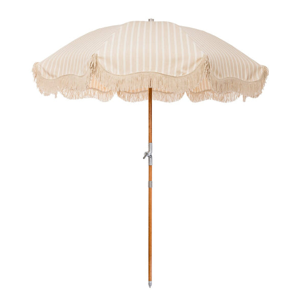 BUSNIESS & PLEASURE CO PREMIUM BEACH UMBRELLA - MONACO NATURAL STRIPE