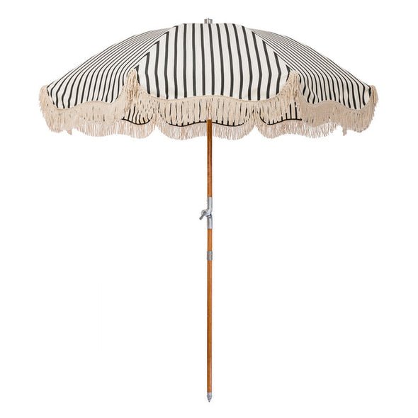 BUSNIESS & PLEASURE CO PREMIUM BEACH UMBRELLA - MONACO BLACK STRIPE