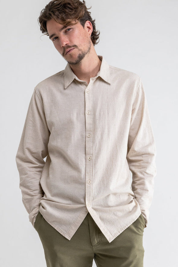 RHYTHM CLASSIC LINEN LS SHIRT - SAND