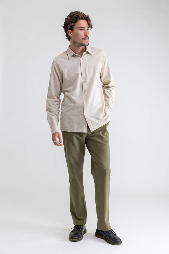 RHYTHM CLASSIC LINEN LS SHIRT - SAND