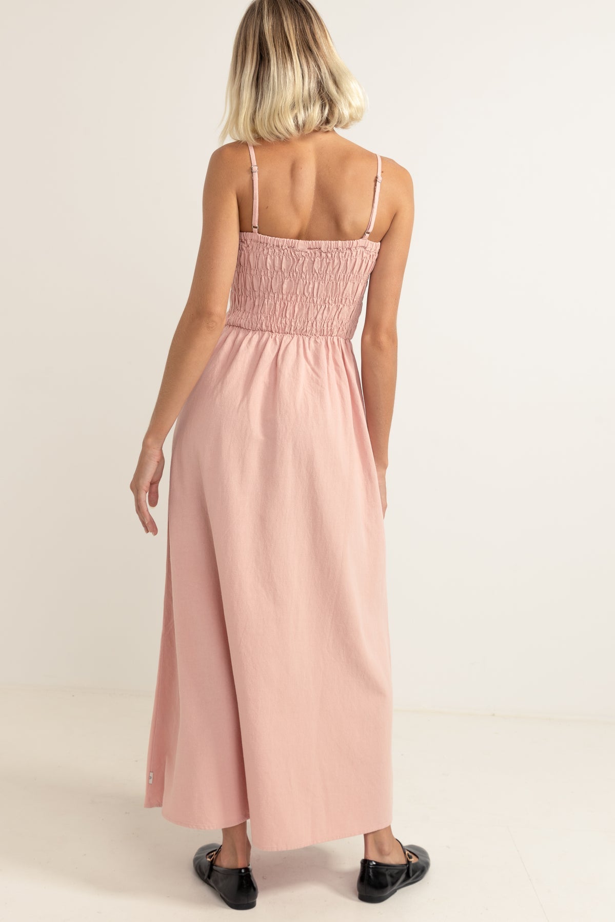 RHYTHM CLASSIC SHIRRED MIDI DRESS