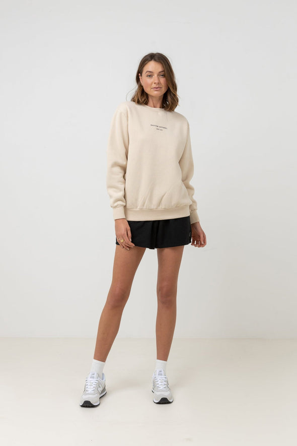 RHYTHM WOMENS CLASSIC BRAND FLEECE - OAT