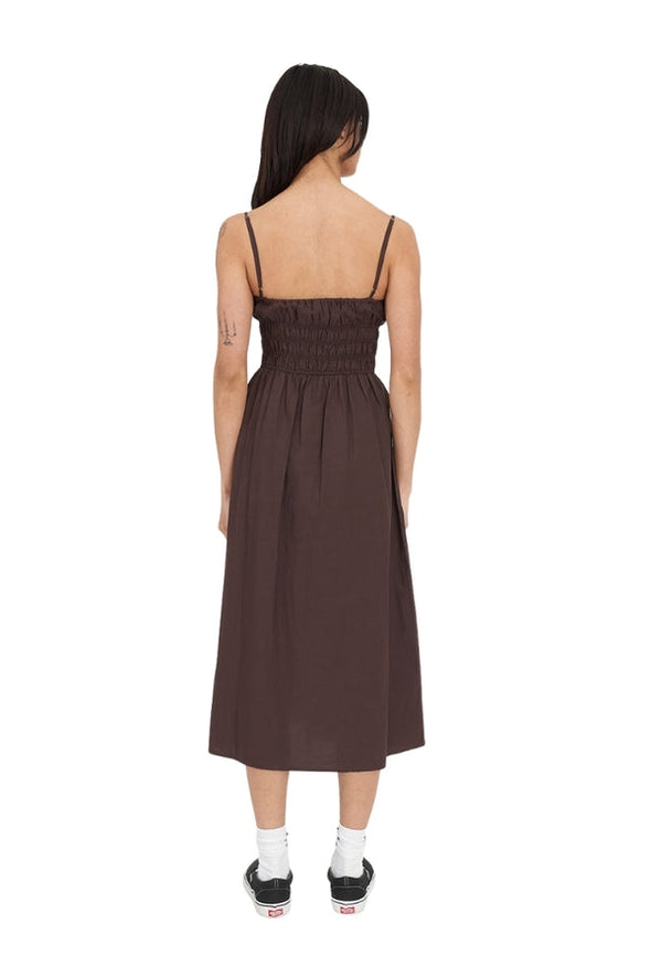 HUFFER WOMENS CRUISE EDEN MIDI DRESS - CACAO
