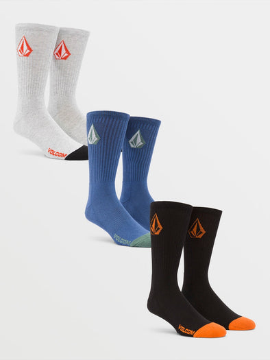 VOLCOM FULL STONE SOCK 3 PACK -SIZE US 9-12 - BBY