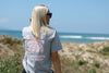 WHANGAMATA SURF SHOP FLOWER HEAVY FADED TEE - FADED POWDER