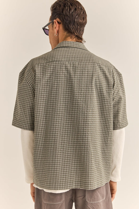 RHYTHM RELAXED CHECK SS SHIRT - OLIVE