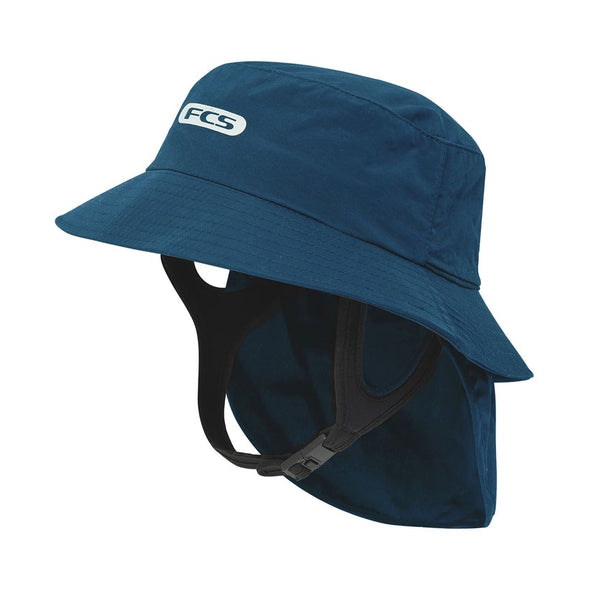 FCS ESSENTIAL SURF BUCKET HAT - BLACK/TEAL