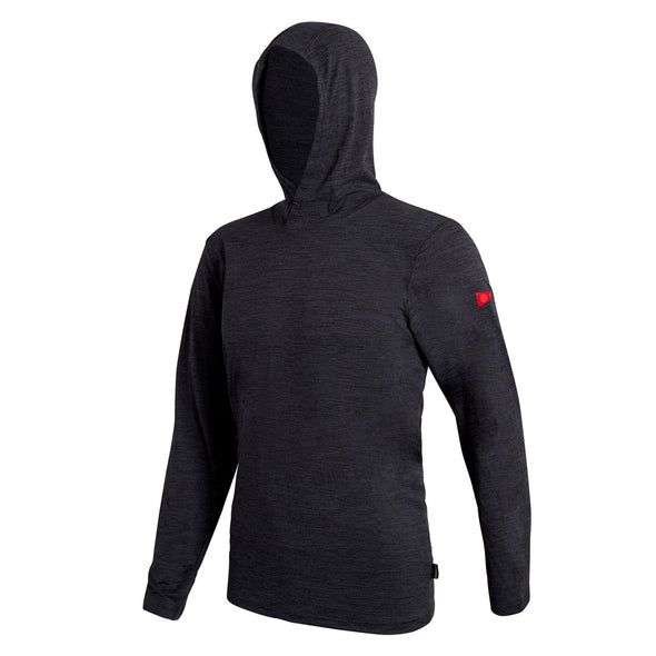 FLORENCE AIRTEX LONG SLEEVE HOODED SHIRT - HEATHER CHARCOAL
